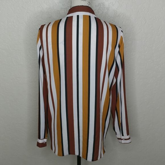 Primark Striped Button Front Shirt Size 8 - Picture 3 of 5